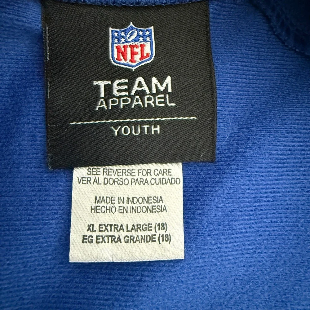 NFL Team Apparel New York‎ Giants Blue Full Zip Track Jacket Size Youth X-Large